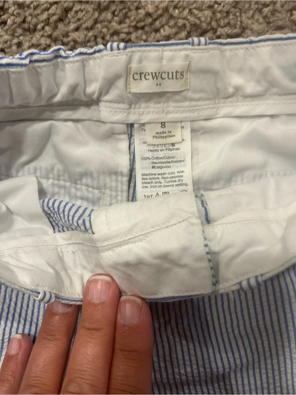 Boy’s Blue and White Seersucker Shorts